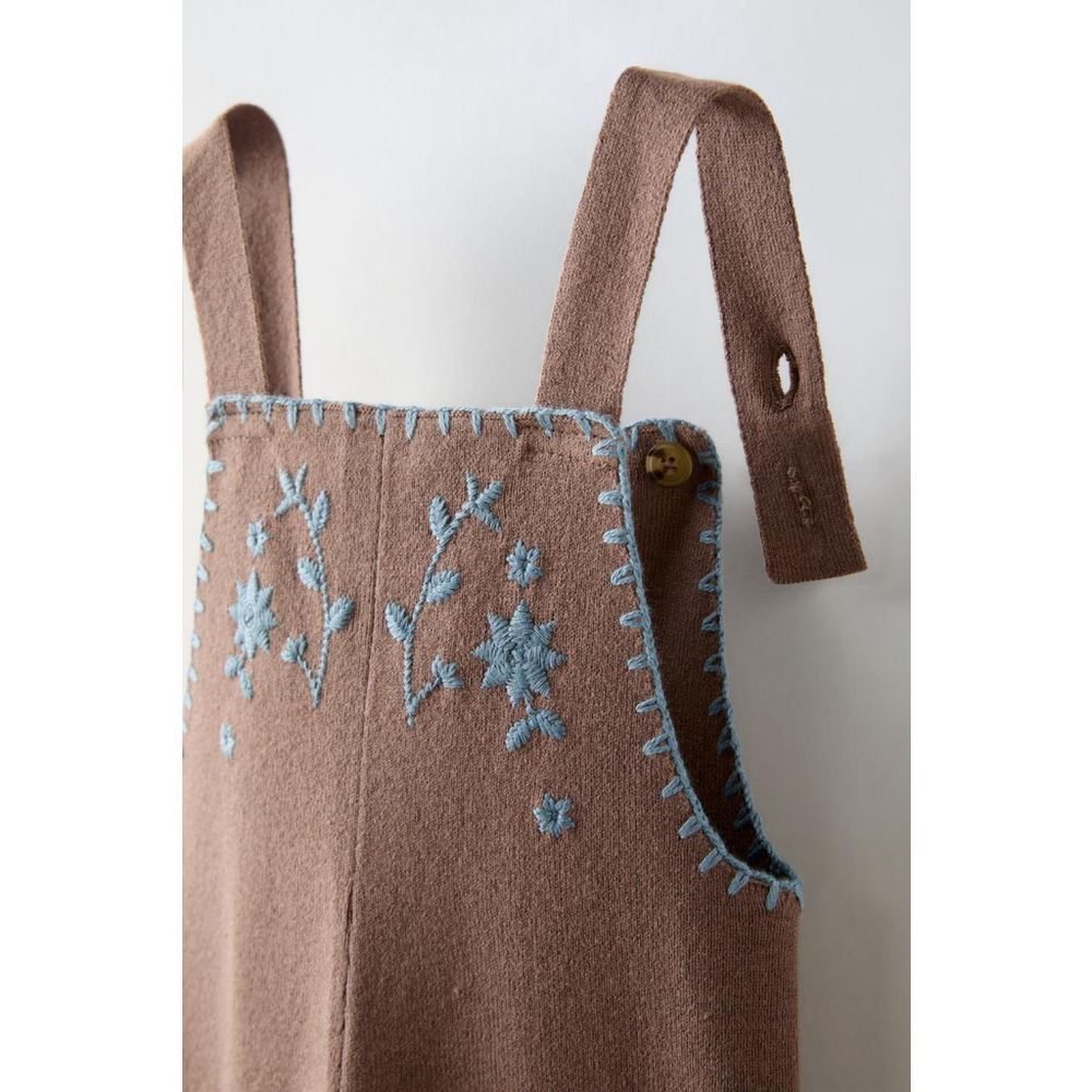 Baby Embroidered knit overalls Size 3 - Picture 3 of 4